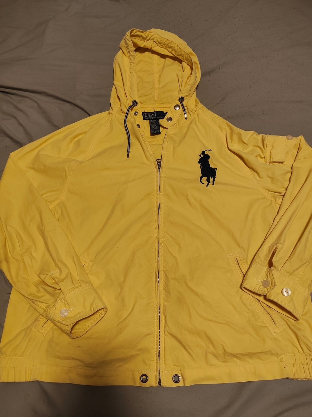 Polo by Ralph Lauren Yellow Hooded Windbreaker Jacket